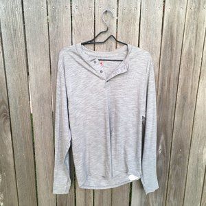 Gray Hanes X-Temp Long-sleeve T-shirt